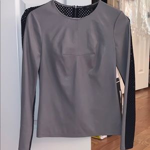 gray and black blouse worn once
